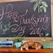 a chalkboard that says Happy Thanksgiving Day 2016