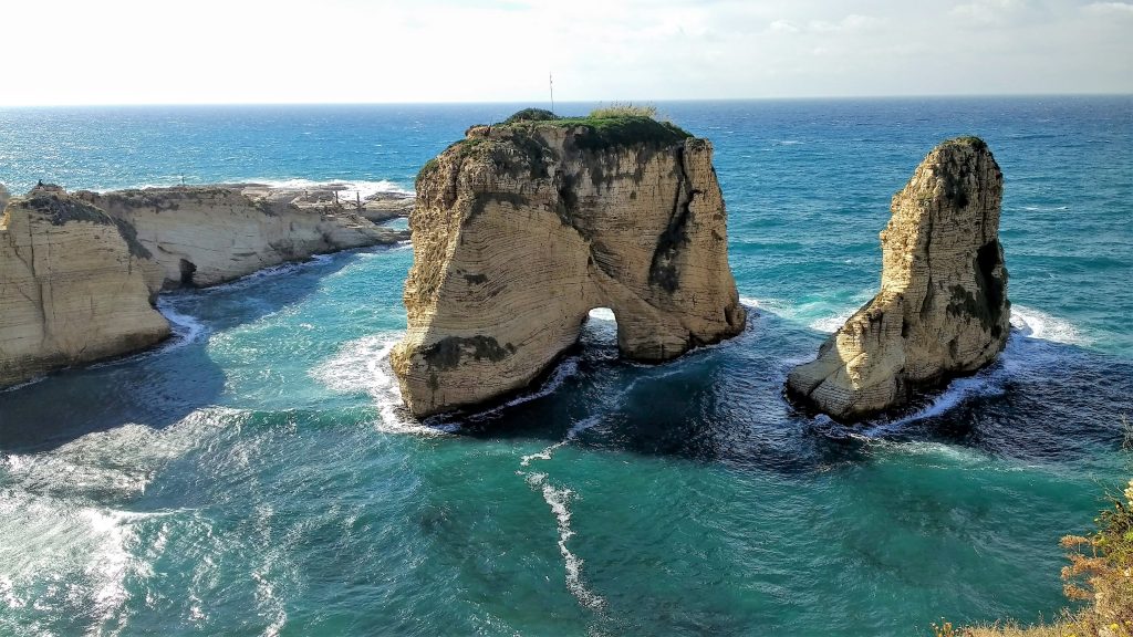 Raouche Rocks near the coast of Beirut