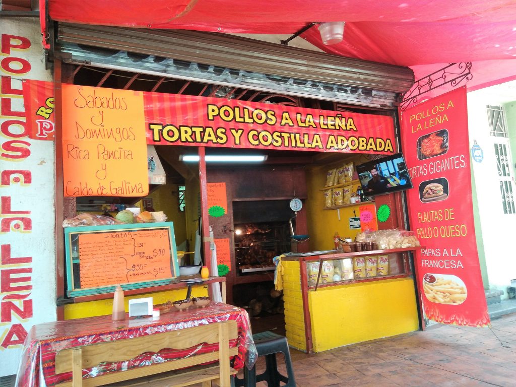 Street food stand for tortas in Mexico