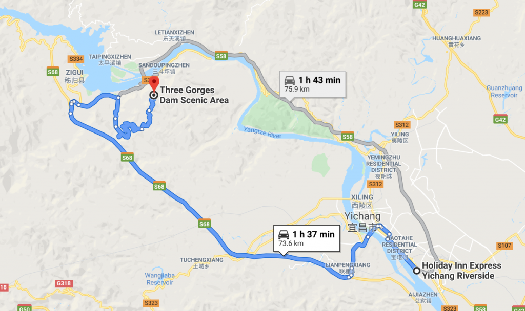 three gorges dam location