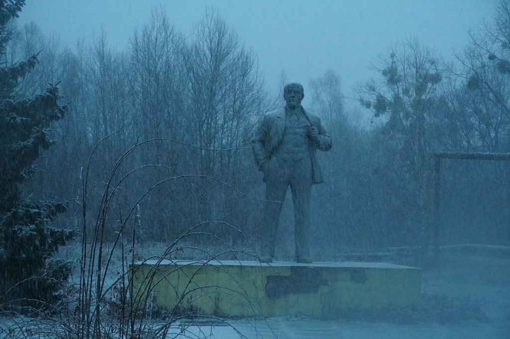 statue of VI Lenin in the Chernobyl Exclusion Zone